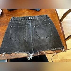 Free People Dark Gray/ Black Denim Skirt 31